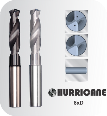 Foto BROCA METAL DURO 8XD ALTO RENDIMENTO LINHA HURRICANE